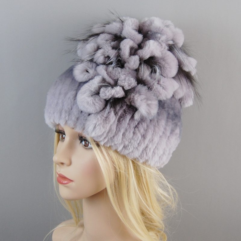 New Luxury Women Fur Hat For Winter Handmade Natural Rex Rabbit Fox Fur Cap Russian Female Fur Headgear Brand Warm Beanies Cap - Image 24