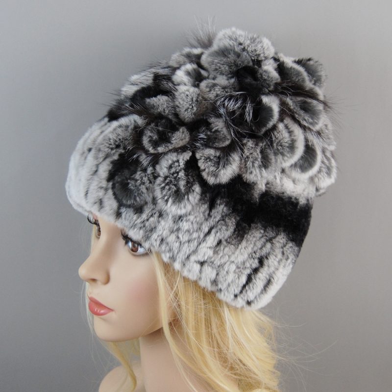 New Luxury Women Fur Hat For Winter Handmade Natural Rex Rabbit Fox Fur Cap Russian Female Fur Headgear Brand Warm Beanies Cap - Image 27