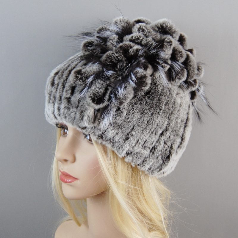 New Luxury Women Fur Hat For Winter Handmade Natural Rex Rabbit Fox Fur Cap Russian Female Fur Headgear Brand Warm Beanies Cap - Image 28