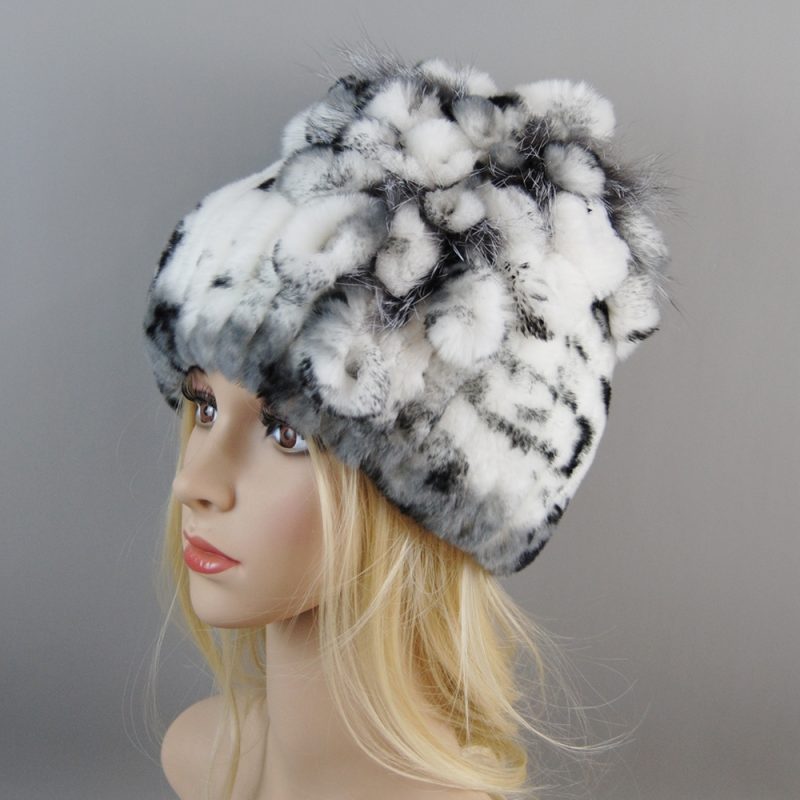 New Luxury Women Fur Hat For Winter Handmade Natural Rex Rabbit Fox Fur Cap Russian Female Fur Headgear Brand Warm Beanies Cap - Image 29