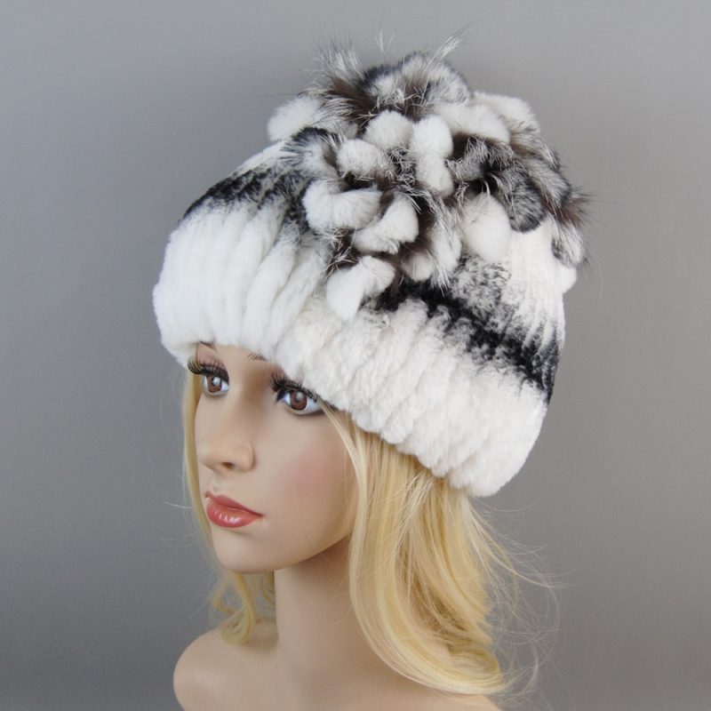 New Luxury Women Fur Hat For Winter Handmade Natural Rex Rabbit Fox Fur Cap Russian Female Fur Headgear Brand Warm Beanies Cap - Image 30