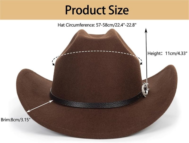 2025 New Brown Western Cowboy Hats for Men Women Classic Roll Up Fedoras Hat with Buckle Belt Ethnic Style Tibetan Denim Hat - Image 5