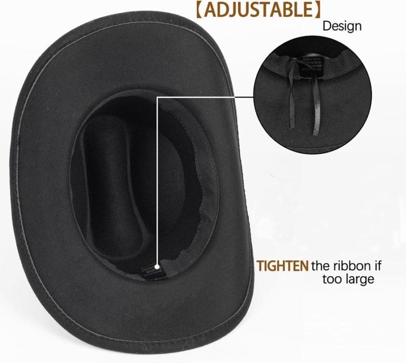 2025 New Brown Western Cowboy Hats for Men Women Classic Roll Up Fedoras Hat with Buckle Belt Ethnic Style Tibetan Denim Hat - Image 6