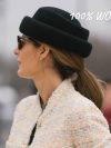 Women Round Concave Top Wool Fedoras British Retro Temperament Felt Beret Lady Fashion Painter Hat Elegant Trend Pillbox Hat