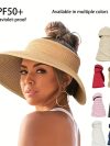 Women Summer Visors Hat Hat - Stylish and UV-Resistant for Outdoor HikingFoldable Sun Cap Wide Large Brim Beach Straw Hats Chape