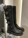 Woman Boots Knee High Platform Elegant Low Heel Trend Punk Gothic New Rock Leather Fashion Women's Shoes Motorcycle Footwear