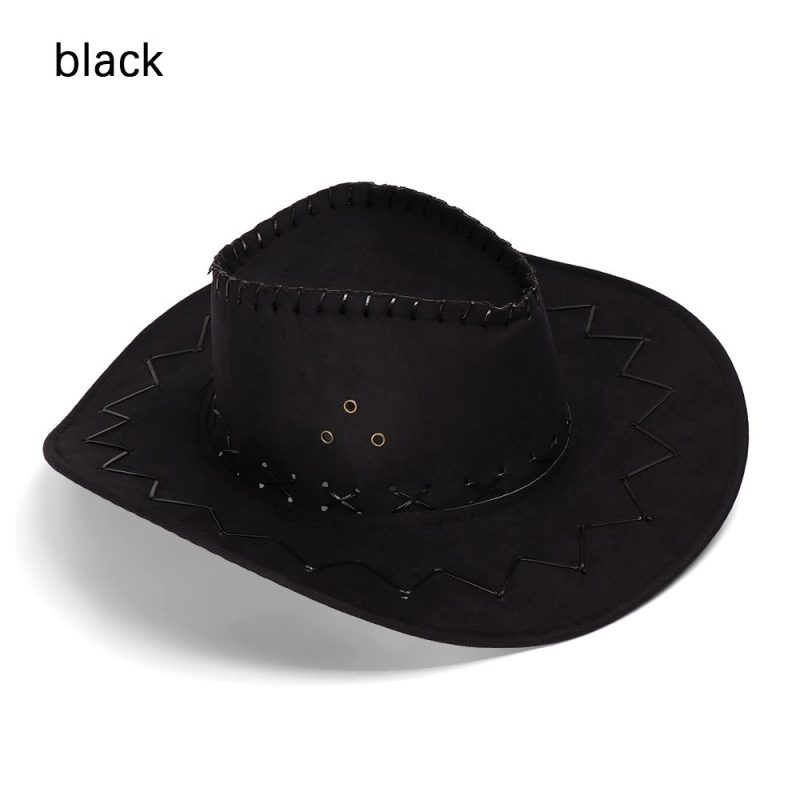 Women Men Cowboy Hat Western Suede Cowgirl Hats Fashion West Fancy Dress Party Headwear Unisex Cap - Image 8