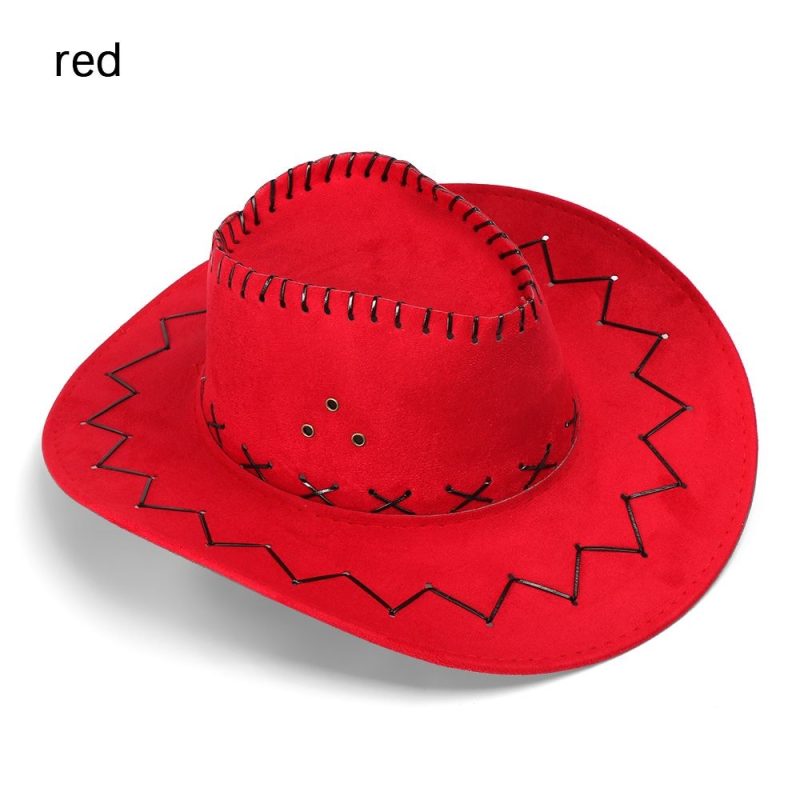 Women Men Cowboy Hat Western Suede Cowgirl Hats Fashion West Fancy Dress Party Headwear Unisex Cap - Image 9