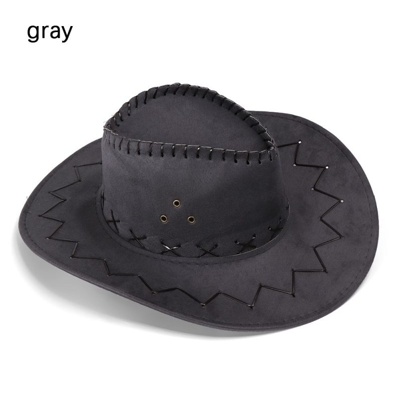 Women Men Cowboy Hat Western Suede Cowgirl Hats Fashion West Fancy Dress Party Headwear Unisex Cap - Image 10