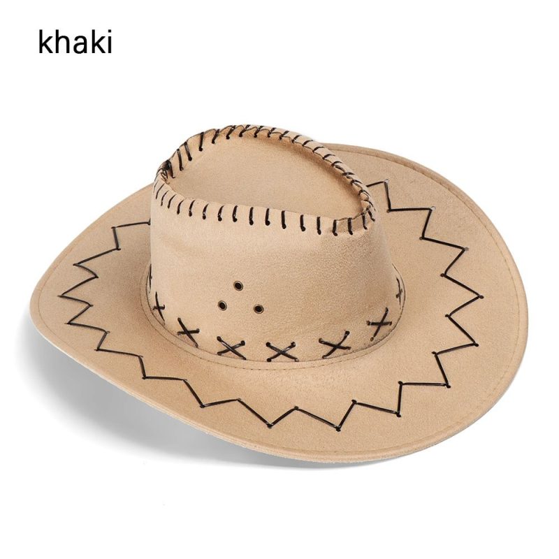 Women Men Cowboy Hat Western Suede Cowgirl Hats Fashion West Fancy Dress Party Headwear Unisex Cap - Image 12