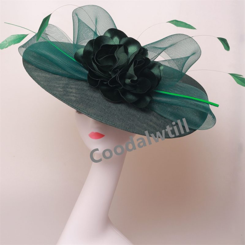 Big Flower Church Fascinator Hat Women Wedding Flower Headpiece Ladies Church Party Chapeau Cap Feather Fascinator Derby Hats - Image 17