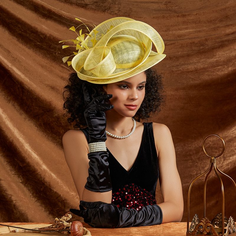 Christmas Sinamay Fascinator Perfect Wedding Hat Unique Derby Party Hat Fashion Church Hats Bride Headband Fascinators for Women - Image 2
