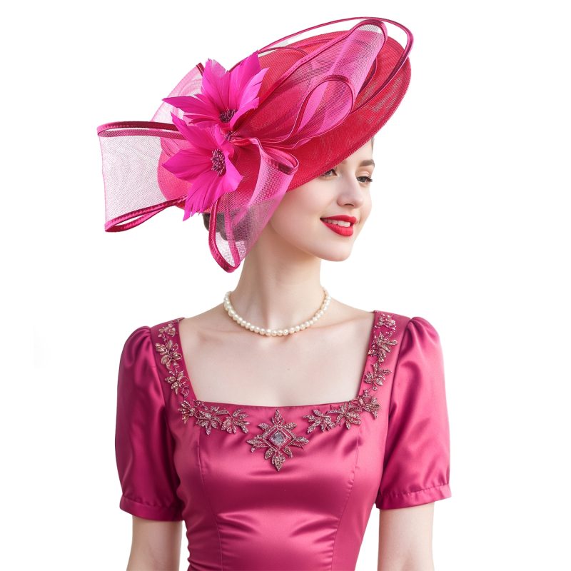 Christmas Sinamay Fascinator Perfect Wedding Hat Unique Derby Party Hat Fashion Church Hats Bride Headband Fascinators for Women - Image 43