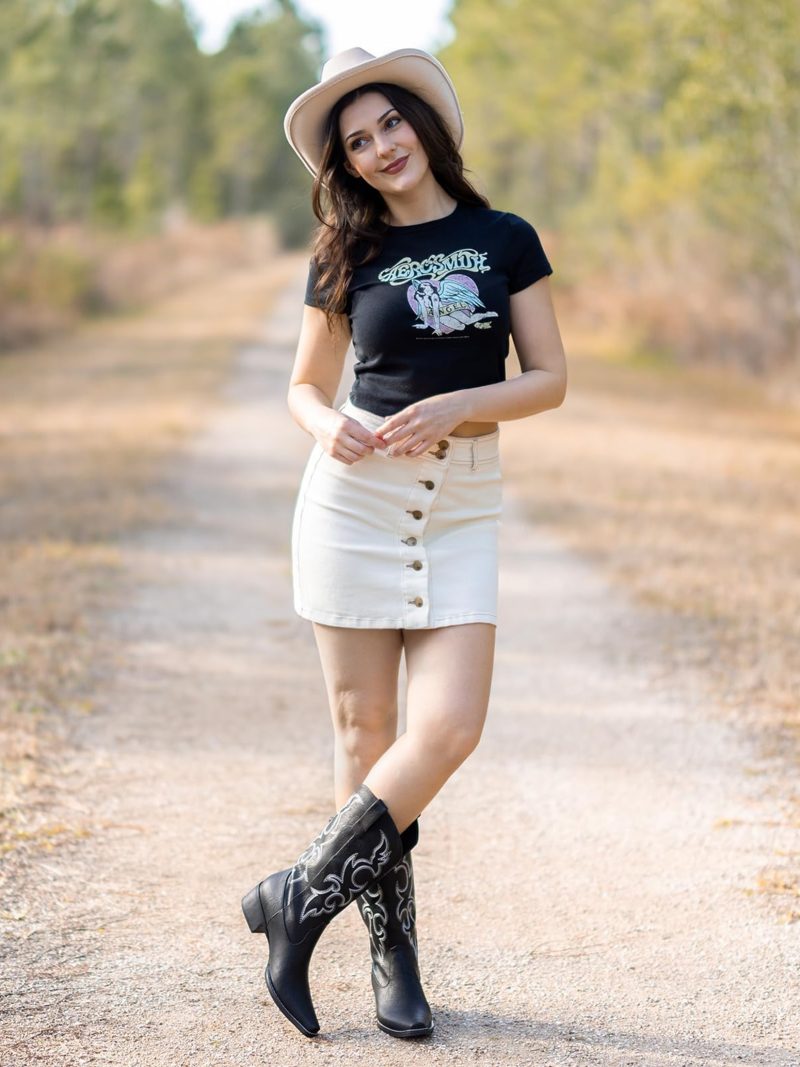 Black Cowboy Boots for Women - Embroidered Cowgirl Boots Western Mid Calf Fashion Chunky Heel Pointed Toe Country Boots - Image 3
