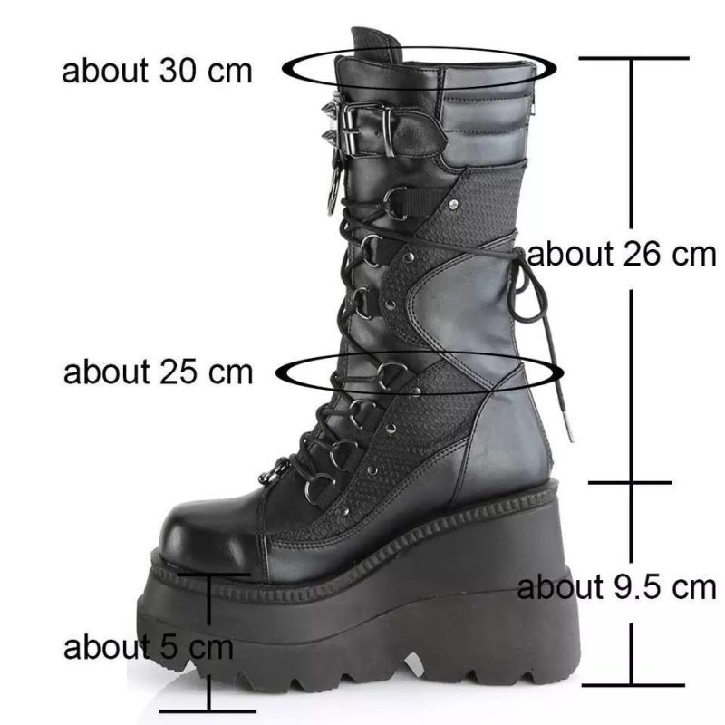 2023 New High Top Women Boots Rivet Punk Style Motorcycle Boots Platform Heels Fashion Half Boots Metal Decoration Casual Shoes - Image 6
