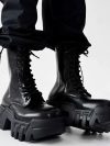 2025 Tooling High Top Men's and Women's Platform Tank Long Tube Tide Big Head Inner Heightening Locomotive Bulldozer Boots
