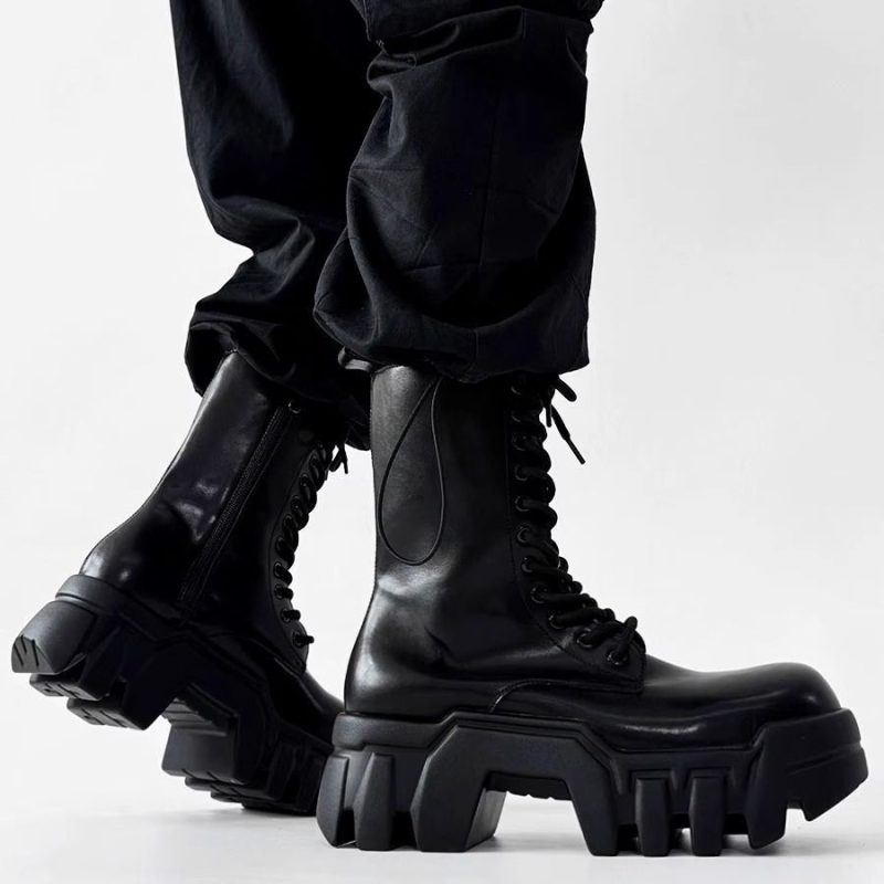 2025 Tooling High Top Men's and Women's Platform Tank Long Tube Tide Big Head Inner Heightening Locomotive Bulldozer Boots - Image 3
