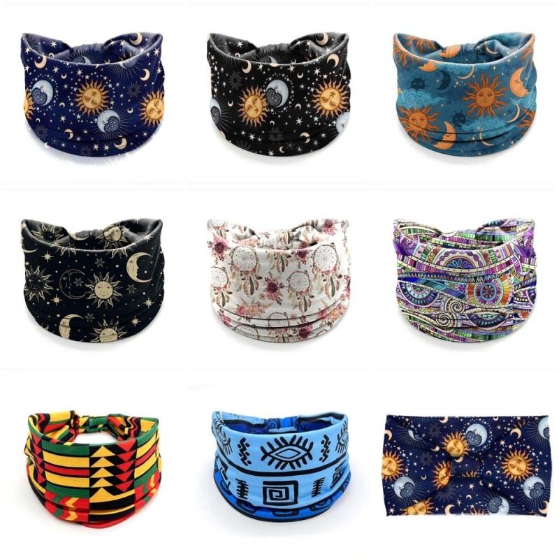 Bohemia Print Wide Headbands New Vintage Elastic Knot Turban Headwrap for Women Girls Soft Print Yoga Bandana Hair Accessories - Image 5
