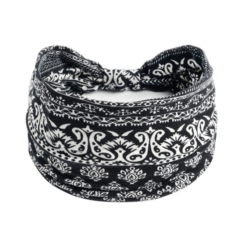 Bohemia Print Wide Headbands New Vintage Elastic Knot Turban Headwrap for Women Girls Soft Print Yoga Bandana Hair Accessories - Image 7