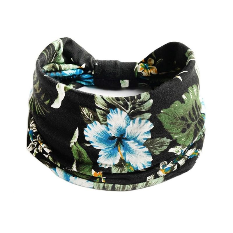 Bohemia Print Wide Headbands New Vintage Elastic Knot Turban Headwrap for Women Girls Soft Print Yoga Bandana Hair Accessories - Image 15