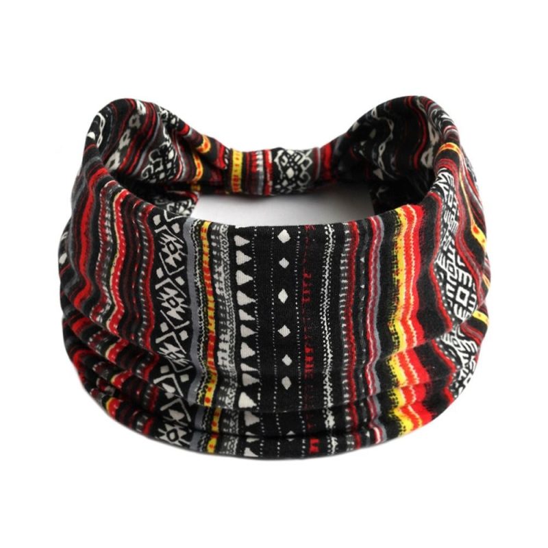 Bohemia Print Wide Headbands New Vintage Elastic Knot Turban Headwrap for Women Girls Soft Print Yoga Bandana Hair Accessories - Image 17