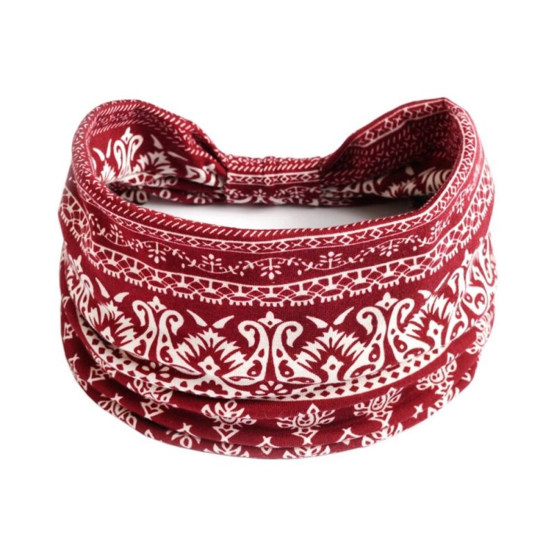 Bohemia Print Wide Headbands New Vintage Elastic Knot Turban Headwrap for Women Girls Soft Print Yoga Bandana Hair Accessories - Image 18