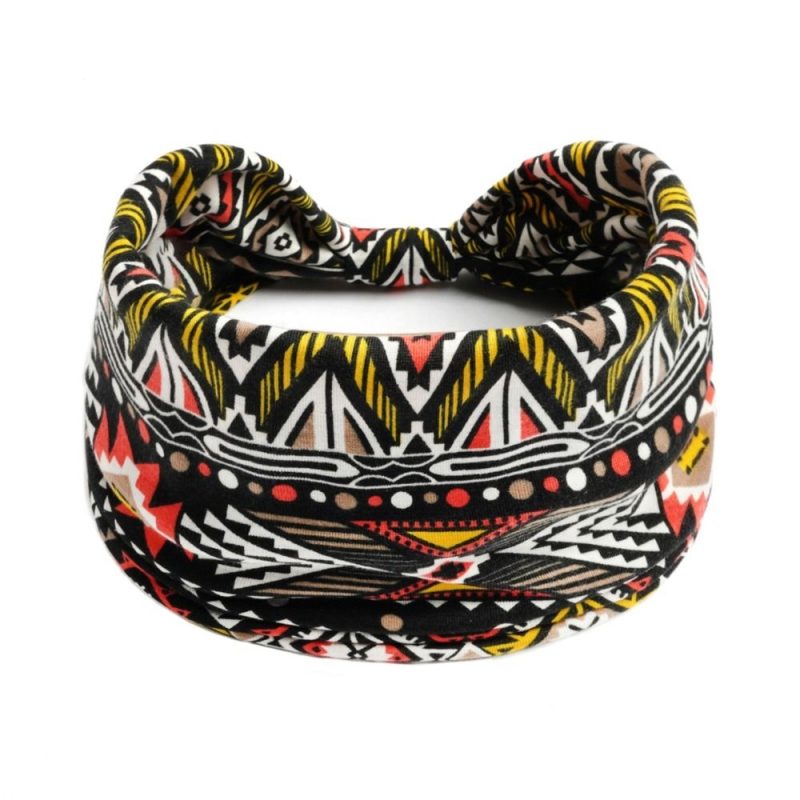 Bohemia Print Wide Headbands New Vintage Elastic Knot Turban Headwrap for Women Girls Soft Print Yoga Bandana Hair Accessories - Image 23