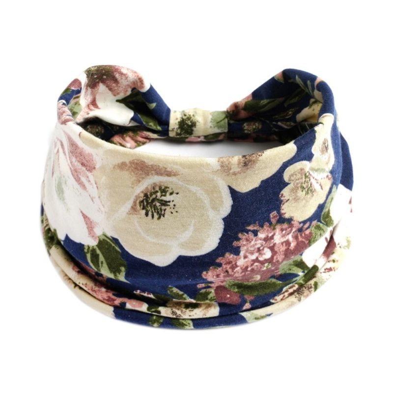 Bohemia Print Wide Headbands New Vintage Elastic Knot Turban Headwrap for Women Girls Soft Print Yoga Bandana Hair Accessories - Image 29