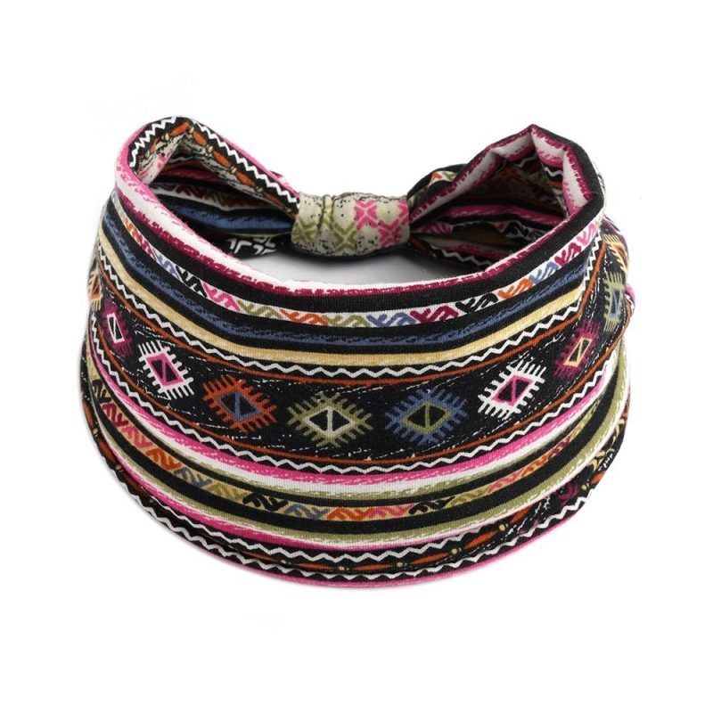 Bohemia Print Wide Headbands New Vintage Elastic Knot Turban Headwrap for Women Girls Soft Print Yoga Bandana Hair Accessories - Image 30