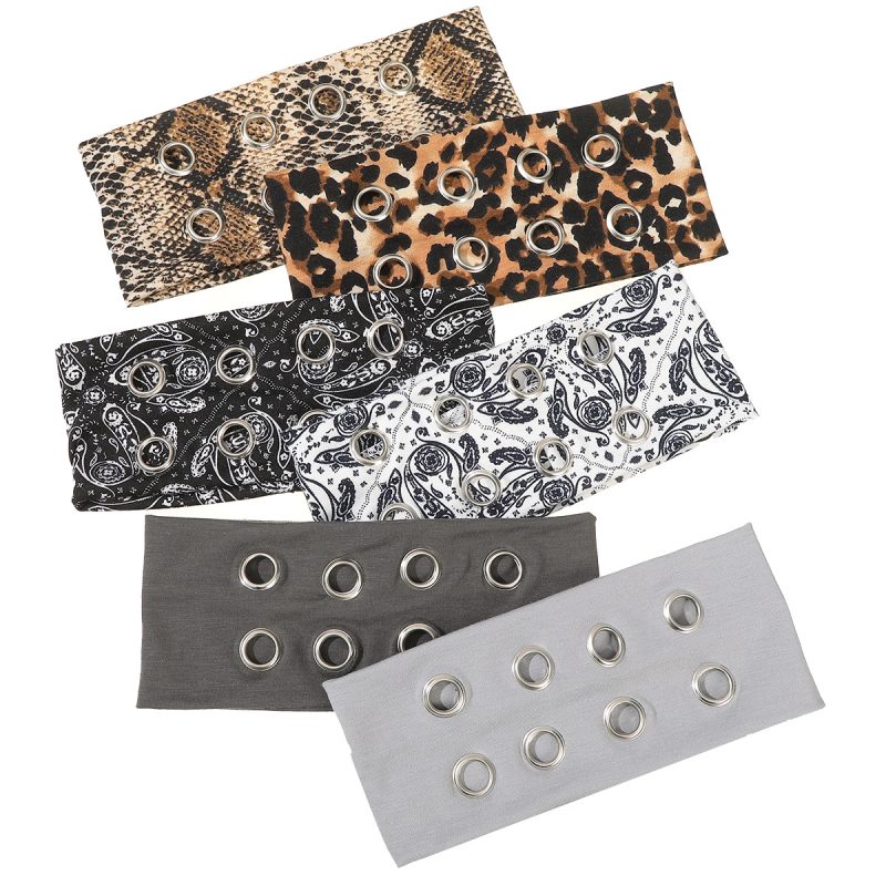 Punk Girl Hollowed Out Eyelets Wide Elastic Headband Stretchy Metal Rock Steampunk for Sports Headbands Hair Accessories - Image 6