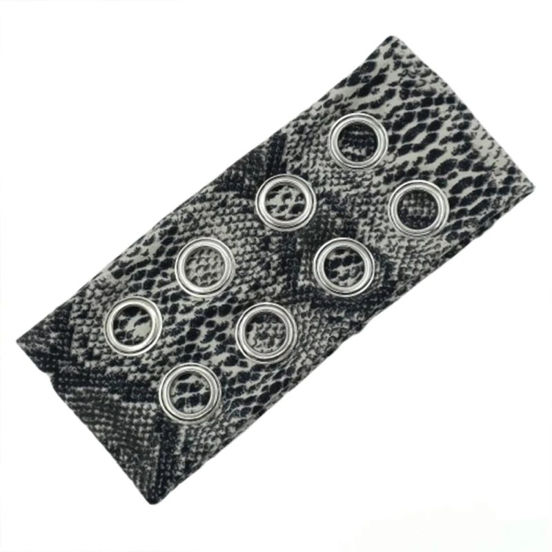 Punk Girl Hollowed Out Eyelets Wide Elastic Headband Stretchy Metal Rock Steampunk for Sports Headbands Hair Accessories - Image 23