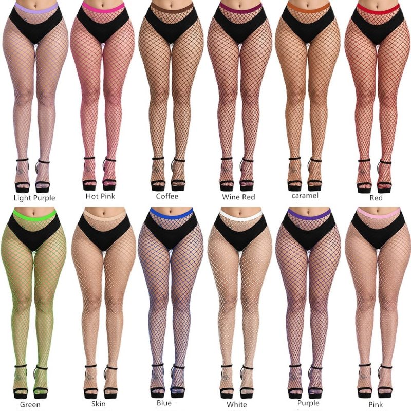 Sexy Women Fishnet Pantyhose Multicolor Plus Size Stocking Colored Small Middle Big Mesh Fish Nets Tight Anti Hook Nylon Tights - Image 6
