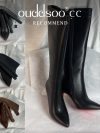 Ods Luxury Designer Sexy Pointed Toe Pole Knee High Brown Black Leather Red Sole Botas Mujer Boots For Women 8 10cm Big 41434546