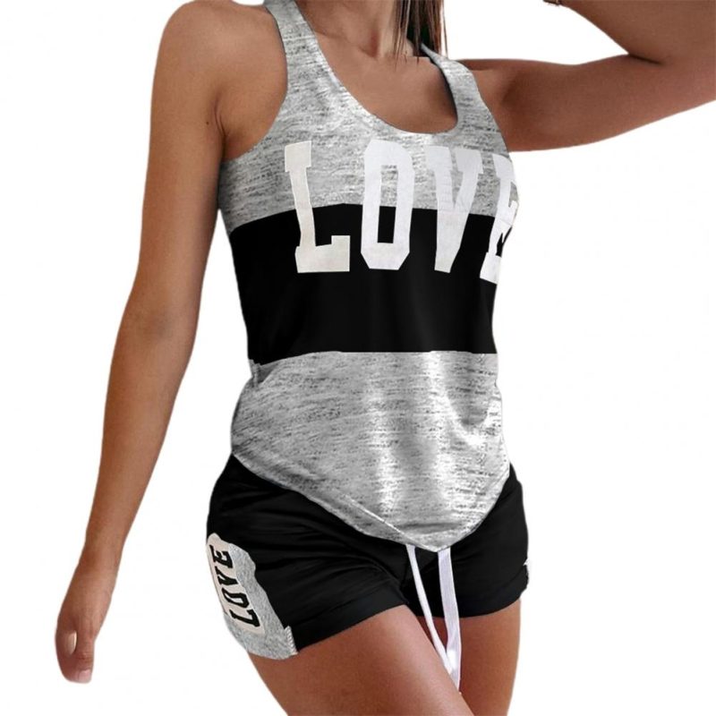 Tracksuit Pajama Sets Women Letter Design Drawstring Pajama Lounge Shorts Sets Female Summer Night Wear Suits - Image 5