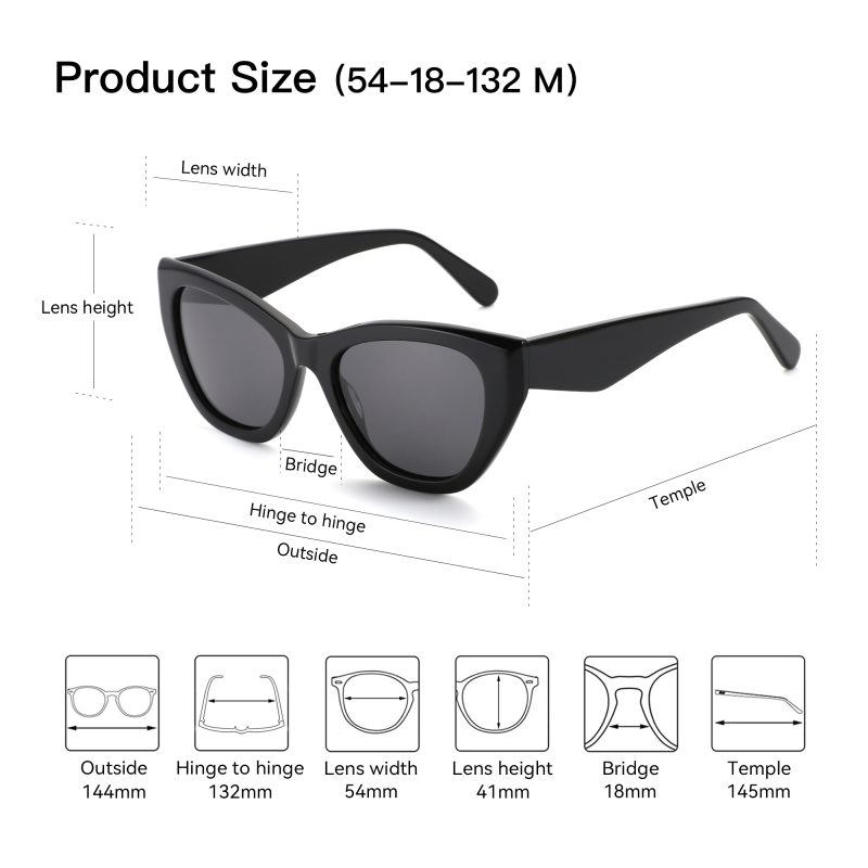 ZENOTTIC Square Acetate Polarized Sunglasses 2025 New Women Thick Frame UV400 Protection Sun Glasses for Ladies Shopping Gift - Image 5