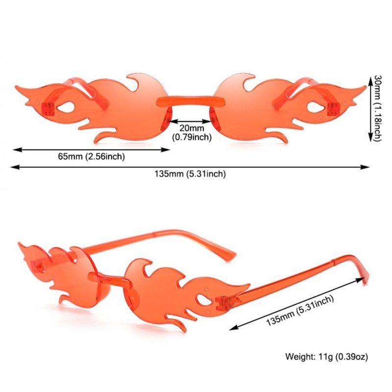Fire Flame Sunglasses Women Designer Rimless One Piece Sun Glasses 2025 Trending gafas UV400 Shades Candy Color Party Eyewear - Image 2