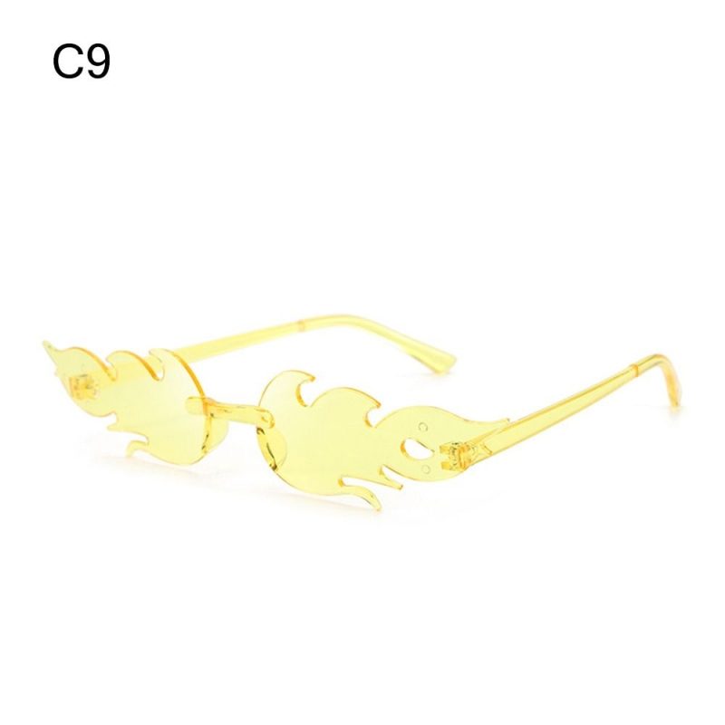 Fire Flame Sunglasses Women Designer Rimless One Piece Sun Glasses 2025 Trending gafas UV400 Shades Candy Color Party Eyewear - Image 7