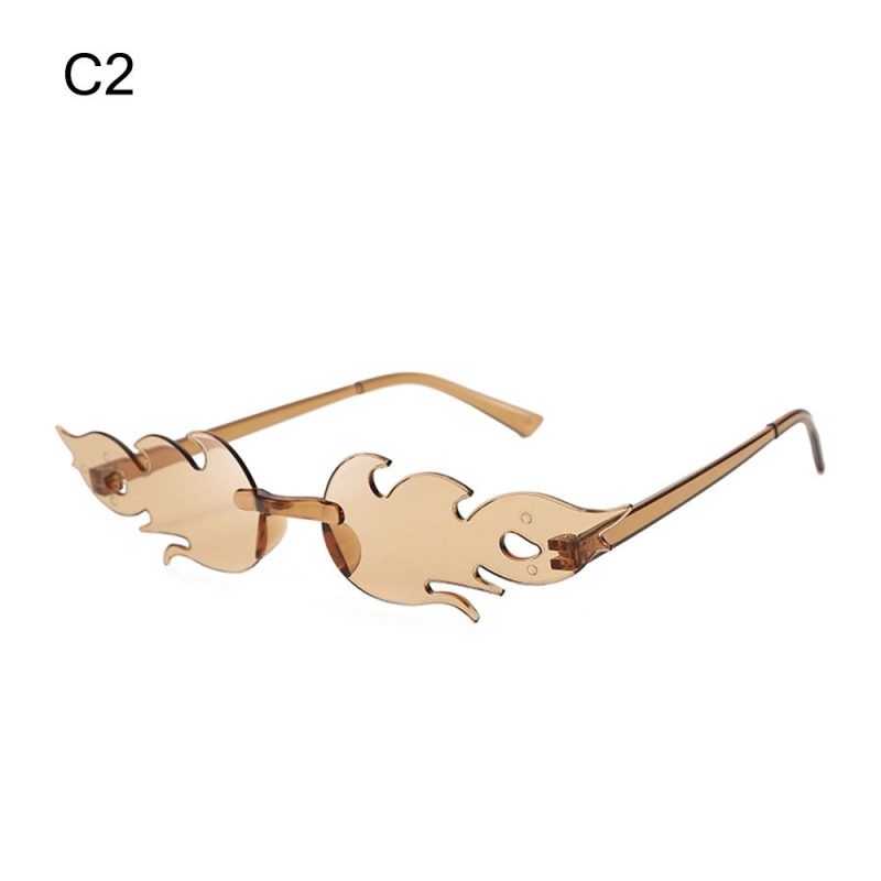 Fire Flame Sunglasses Women Designer Rimless One Piece Sun Glasses 2025 Trending gafas UV400 Shades Candy Color Party Eyewear - Image 9