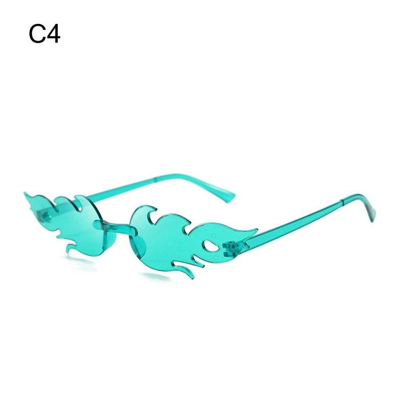 Fire Flame Sunglasses Women Designer Rimless One Piece Sun Glasses 2025 Trending gafas UV400 Shades Candy Color Party Eyewear - Image 11