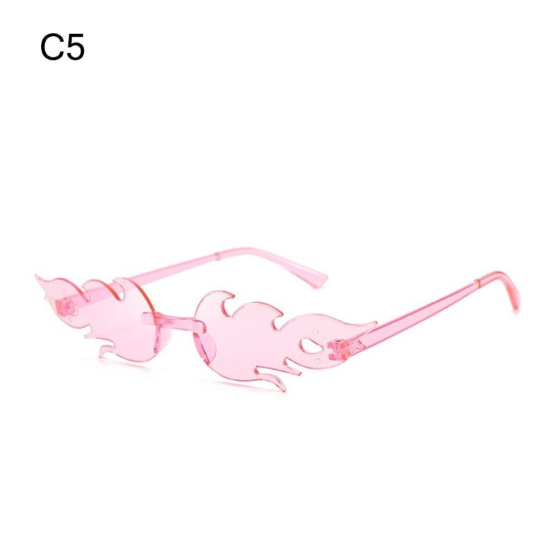 Fire Flame Sunglasses Women Designer Rimless One Piece Sun Glasses 2025 Trending gafas UV400 Shades Candy Color Party Eyewear - Image 12