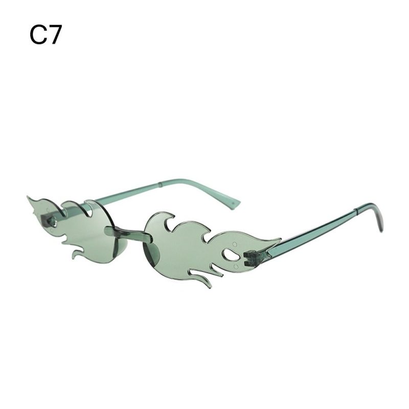 Fire Flame Sunglasses Women Designer Rimless One Piece Sun Glasses 2025 Trending gafas UV400 Shades Candy Color Party Eyewear - Image 14