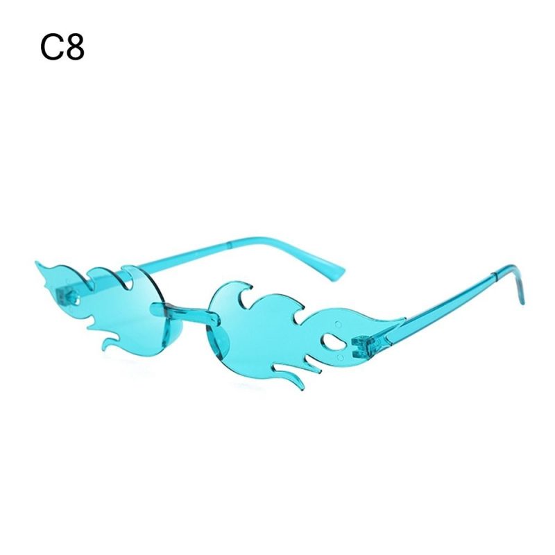 Fire Flame Sunglasses Women Designer Rimless One Piece Sun Glasses 2025 Trending gafas UV400 Shades Candy Color Party Eyewear - Image 15