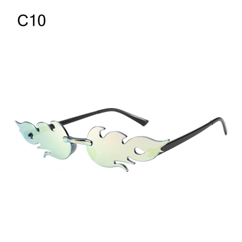 Fire Flame Sunglasses Women Designer Rimless One Piece Sun Glasses 2025 Trending gafas UV400 Shades Candy Color Party Eyewear - Image 16