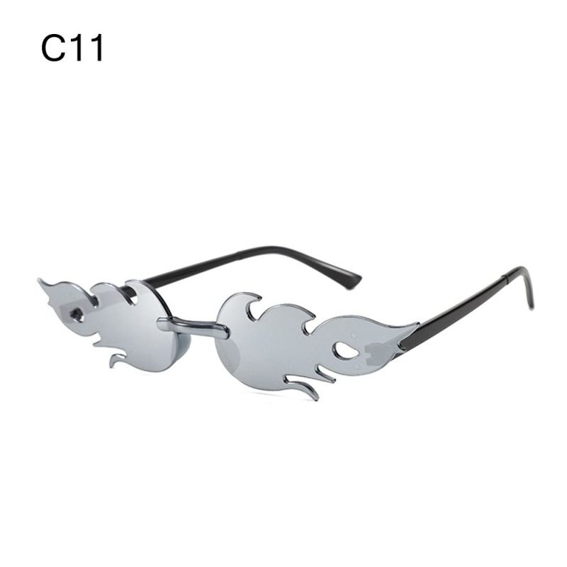 Fire Flame Sunglasses Women Designer Rimless One Piece Sun Glasses 2025 Trending gafas UV400 Shades Candy Color Party Eyewear - Image 17