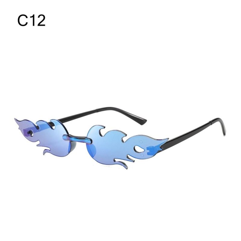Fire Flame Sunglasses Women Designer Rimless One Piece Sun Glasses 2025 Trending gafas UV400 Shades Candy Color Party Eyewear - Image 18