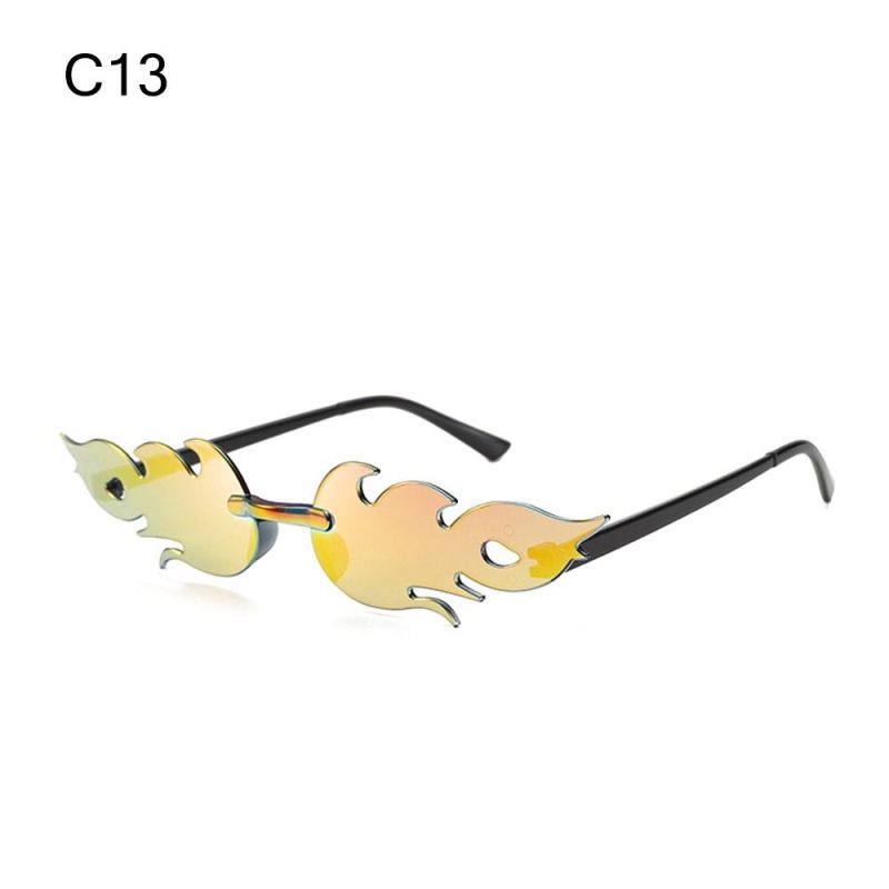 Fire Flame Sunglasses Women Designer Rimless One Piece Sun Glasses 2025 Trending gafas UV400 Shades Candy Color Party Eyewear - Image 19