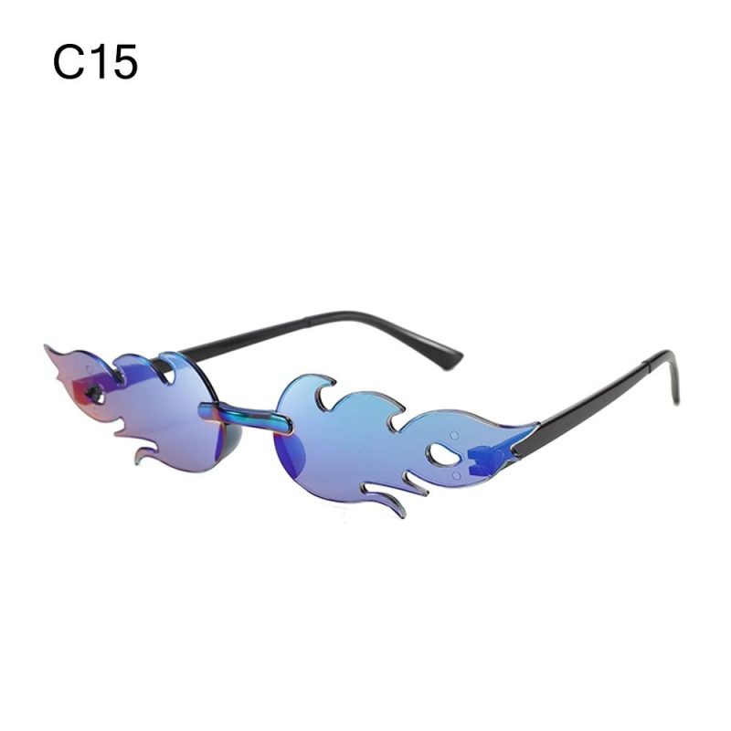 Fire Flame Sunglasses Women Designer Rimless One Piece Sun Glasses 2025 Trending gafas UV400 Shades Candy Color Party Eyewear - Image 21