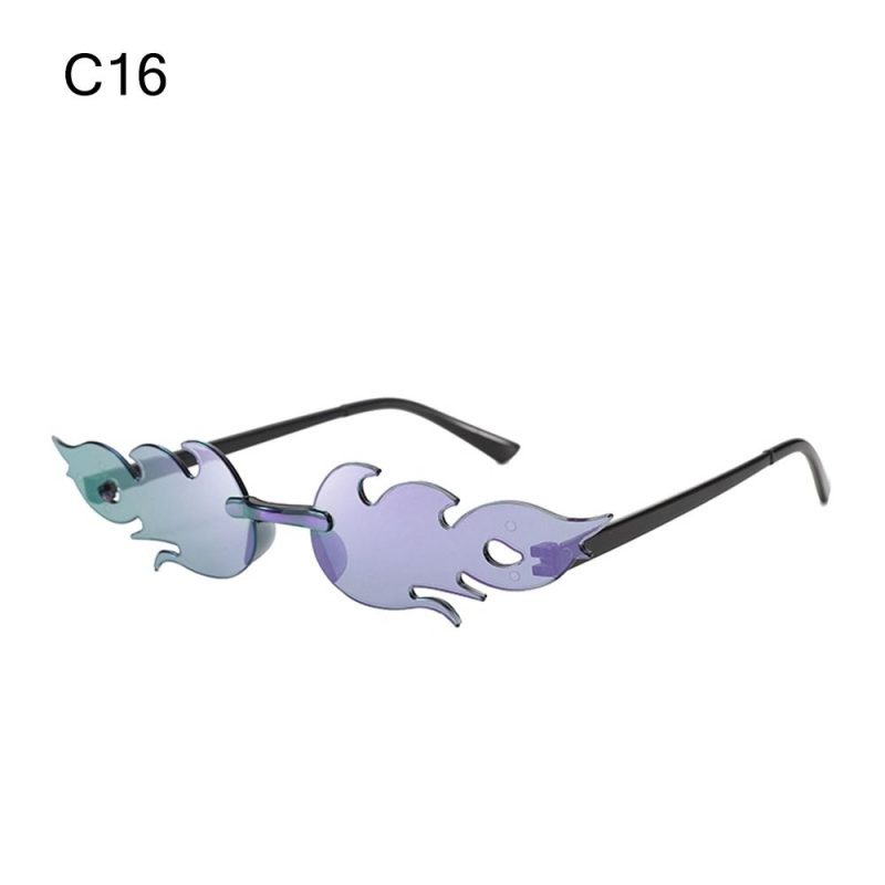 Fire Flame Sunglasses Women Designer Rimless One Piece Sun Glasses 2025 Trending gafas UV400 Shades Candy Color Party Eyewear - Image 22