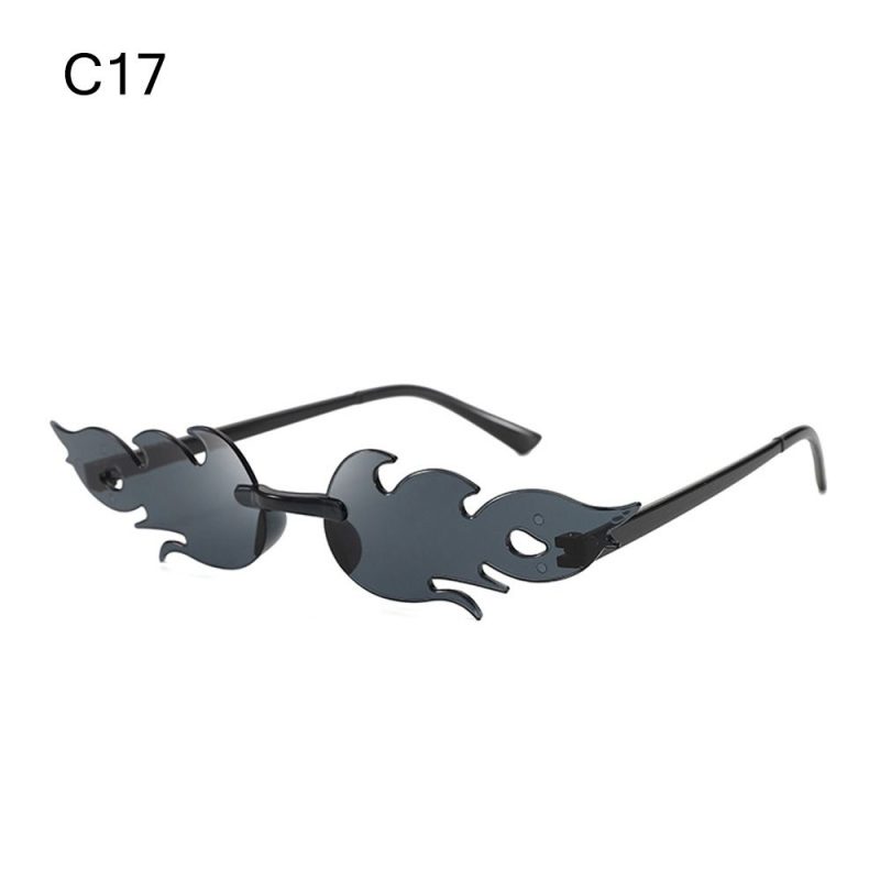 Fire Flame Sunglasses Women Designer Rimless One Piece Sun Glasses 2025 Trending gafas UV400 Shades Candy Color Party Eyewear - Image 23