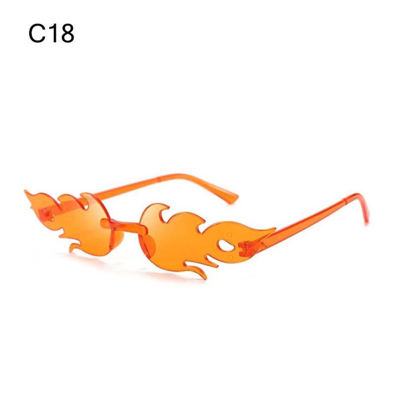 Fire Flame Sunglasses Women Designer Rimless One Piece Sun Glasses 2025 Trending gafas UV400 Shades Candy Color Party Eyewear - Image 24